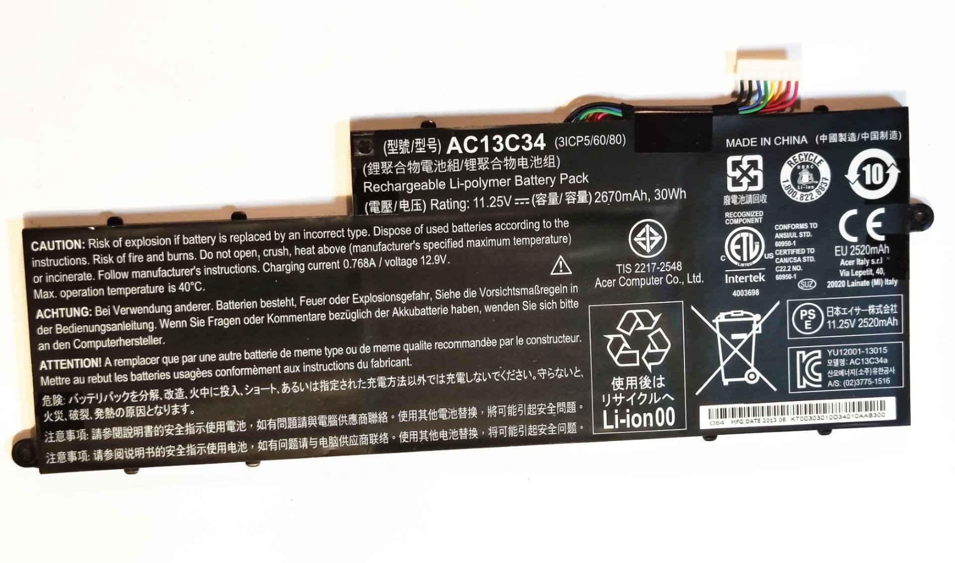 Acer Aspire V5-122P-61454G50nbb Original 30Wh Battery