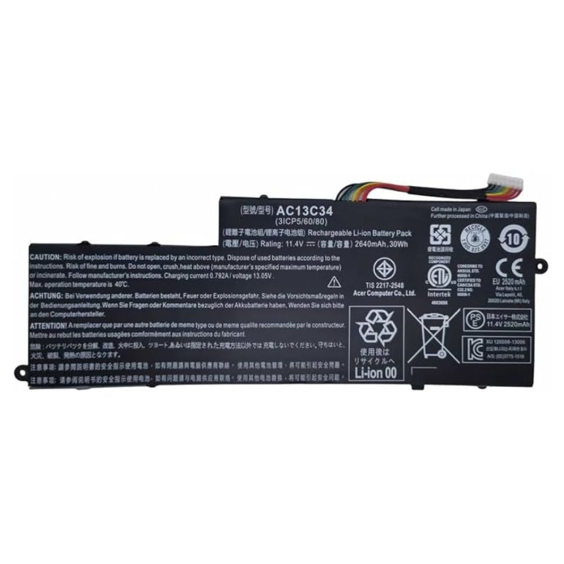 Acer Aspire V3-111P-C9UY 11.4V Original 30Wh Battery Overview